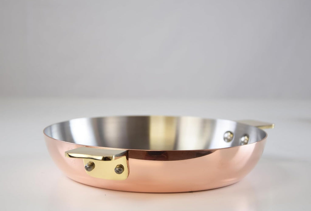 Mauviel M'Heritage M'150 B Copper Round Pan With Brass Handles, 7.9-In, Made In France