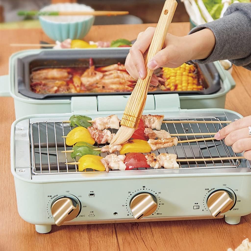YYDS Hot Pot Hot Pot Roast Shabu Steaming Frying Non-Stick Pan Folding Electric Baking Tray Household Multi-Function Cooking Electric Grill (Color : A)