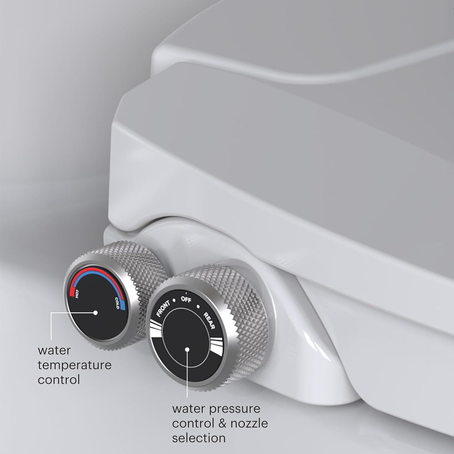 Brondell Bidet Toilet Seat, Non-Electric Swash Ecoseat, Fits Elongated Toilets, White - Dual Temperature, Dual Nozzle System - Bidet with Easy Installation