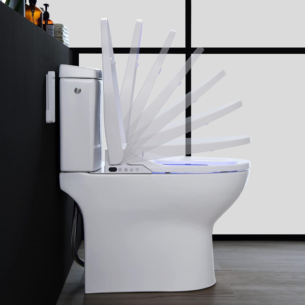 OVE Decors Wilma Smart Toilet with Integrated Bidet Seat, Heated Seat with Auto Flush and Warm Water and Multi Function Remote Control, White
