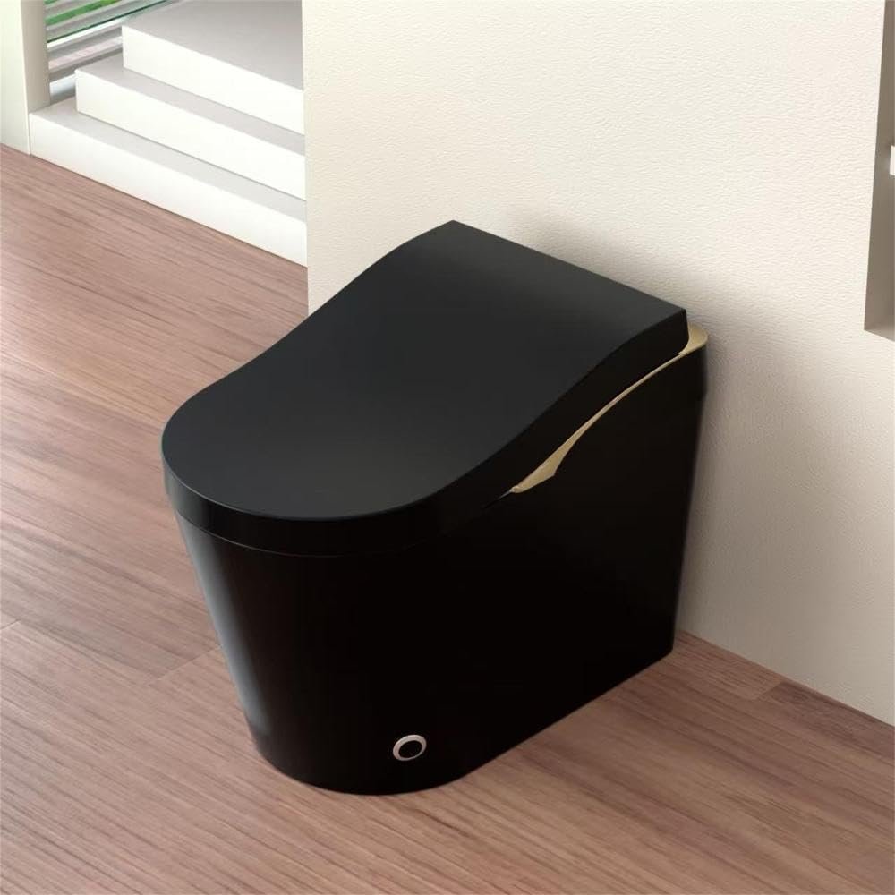 Tankless Modern Smart Toilet with Bidet, Auto Flush, Auto Open/Close Lid, Heated Seat, Warm Water & Dry, Foam Shield Function in White or Matte Black