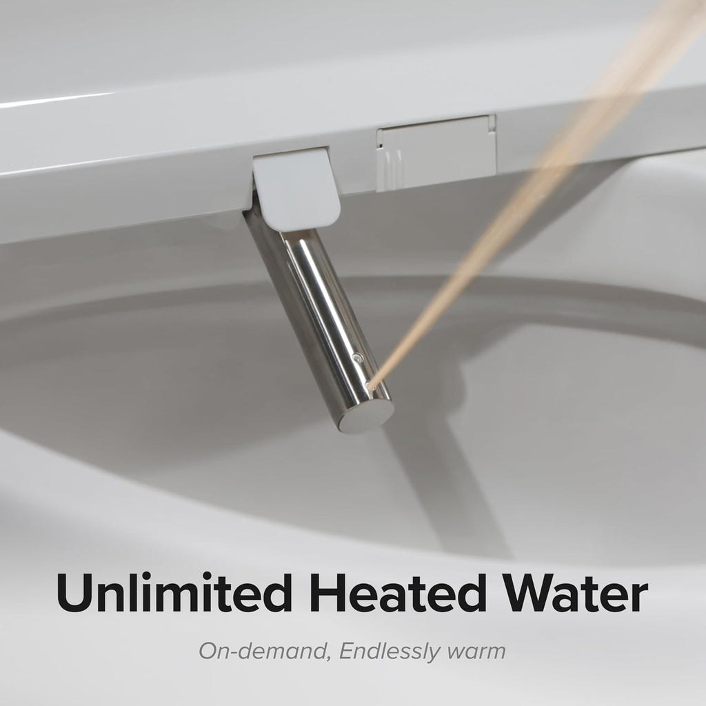SmartBidet® SB-1200 Luxury Advanced Electric Smart Bidet Elongated White Toilet Seat, with Remote control, Endless Warm Water with LED Night Light, Slim Profile