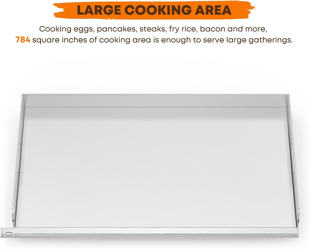 Stanbroil Flat Top Griddle for Royal Gourmet GB4001 GB4001B 4-Burner Gas Grill Griddle, 36-inch Stainless Steel Griddle Replacement Top with Handles and Front Grease Management System