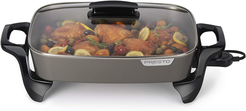 Presto Grey Ceramic Electric Skillet (06856') and Cool Touch Electric Griddle