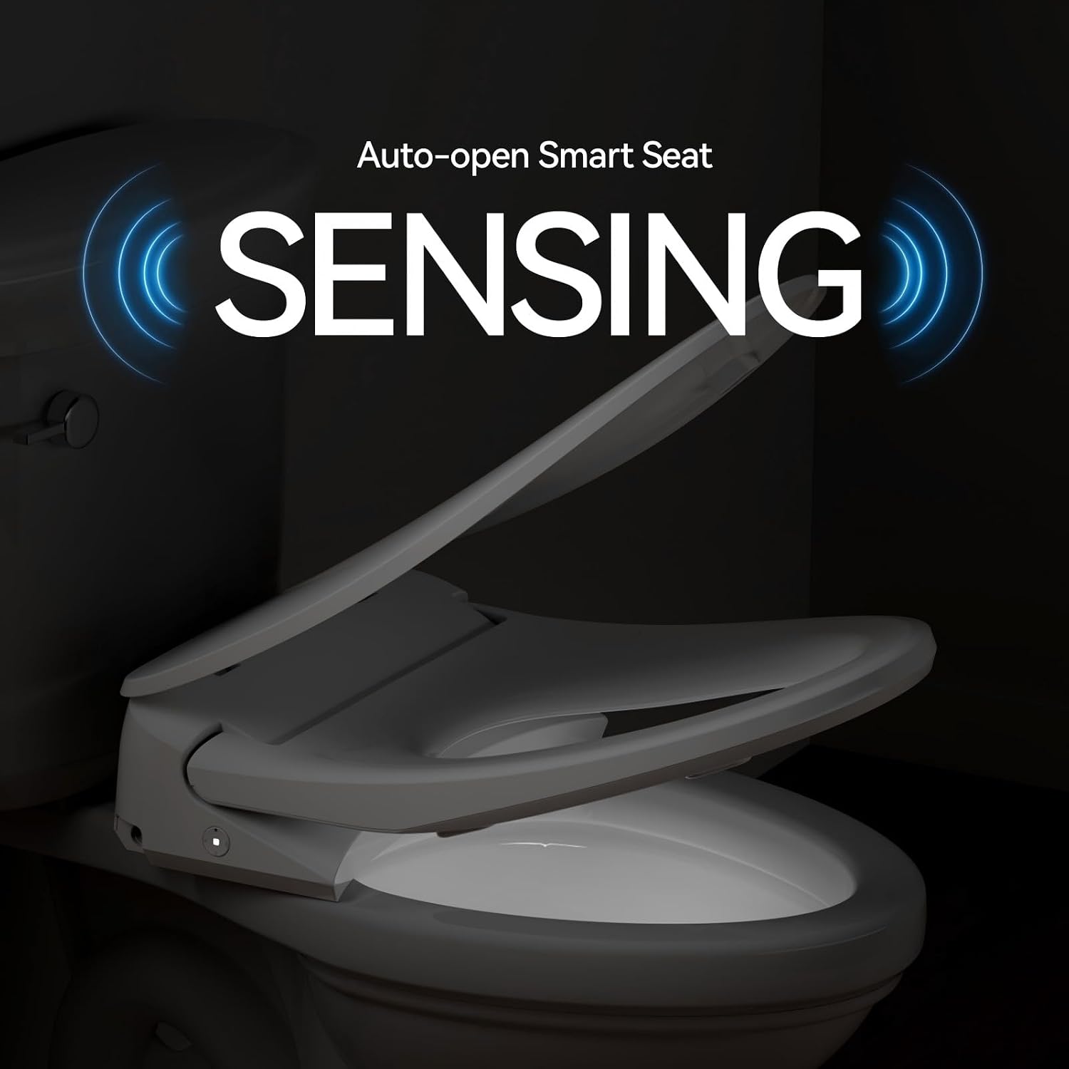 R&T V303 Electric Bidet Seat, Auto-Open Elongated Toilet Seat, Instant Warm Water, Adjustable Heated Seat, Air Dryer, Night Light, Remote Control, Bidet Attachment for Toilet