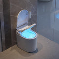 Homary Modern Smart Toilet, One-Piece Elongated Intelligent Bidet Toilet with Auto Flush, Heated Seat, Warm Water, Self Cleaning, Foot Sensor Flush, Tankless Design, LED Night Light