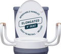 Lunderg Solva Raised Toilet Seat with Handles - Elongated - Easy to Install Toilet Seat Risers for Seniors - Adds 3 Inches & Works like the one you've always used - Elegant design - No Hospital Vibe