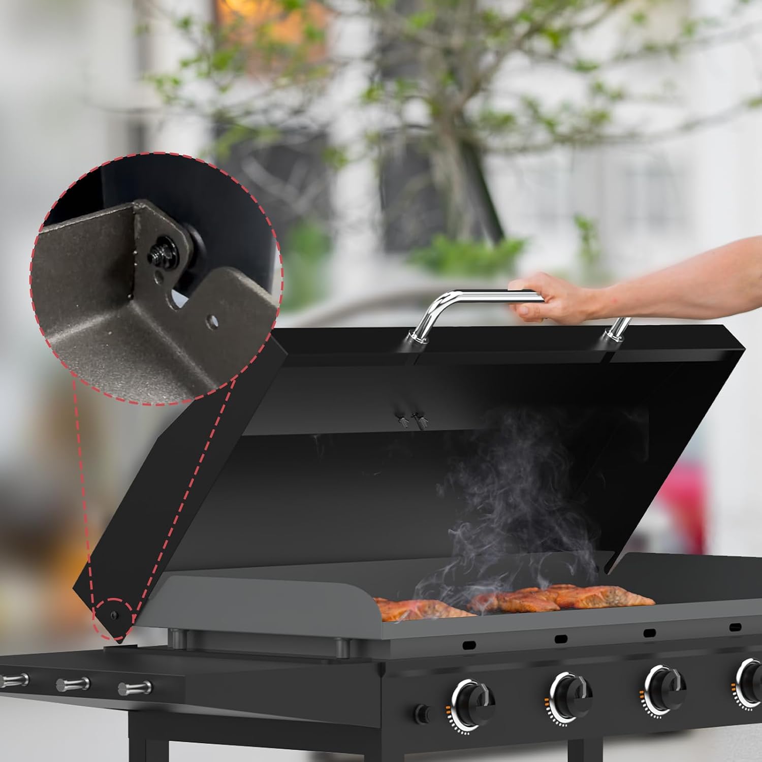Upgrade Hinged Lid for Blackstone 36 Inch Omnivore 1554 2177 2210 2266 2267 2310 Grill, 5856 Griddle Hard Cover Hood for Blackstone Omnivore Grill Lid