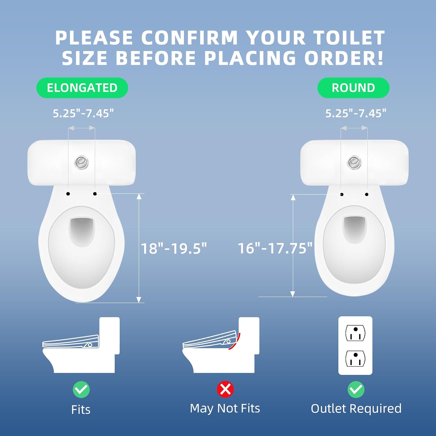 Electric Bidet Toilet Seat Elongated, Heated Bidet Seat with Instant Warm Water, Warm Air Dryer, Self-Cleaning Stainless Steel Nozzle, Heated Seat, Night Light, Remote Control, Soft Close