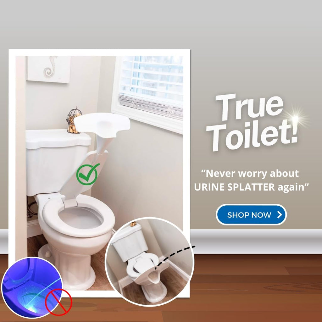 Toilet Seat with Urinal Attachment (Round) - Solution for Urine Splatter in our Bathroom - 100% Effective
