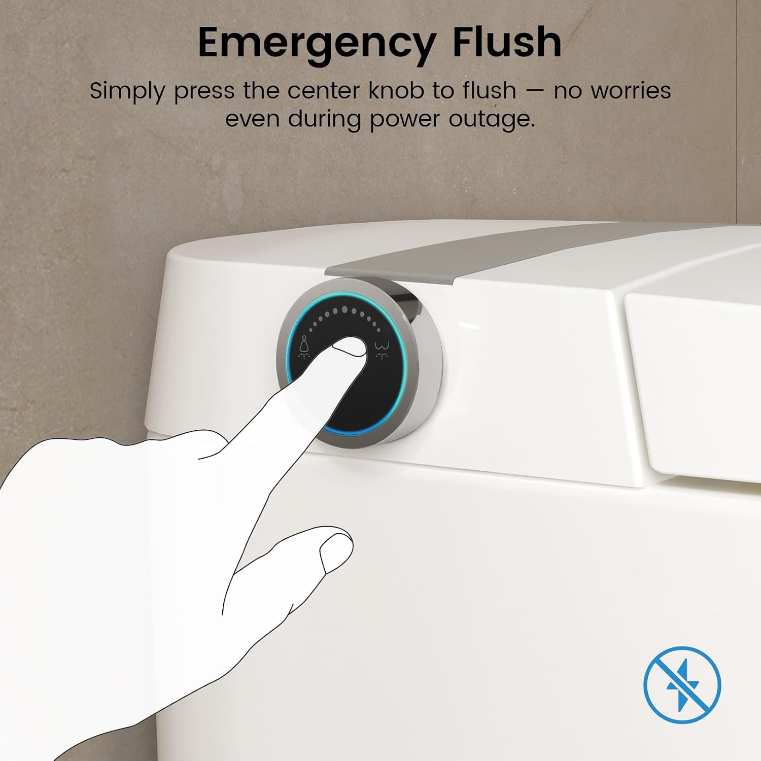 DA80 Smart Toilet with Bidet, One Piece Bidet Toilet with Water Tank & Pump, Elongated Heated Seat, 1.06 GPF Auto Flush, Warm Water, Remote Control, Foot Kick Blackout Flush Deodorization
