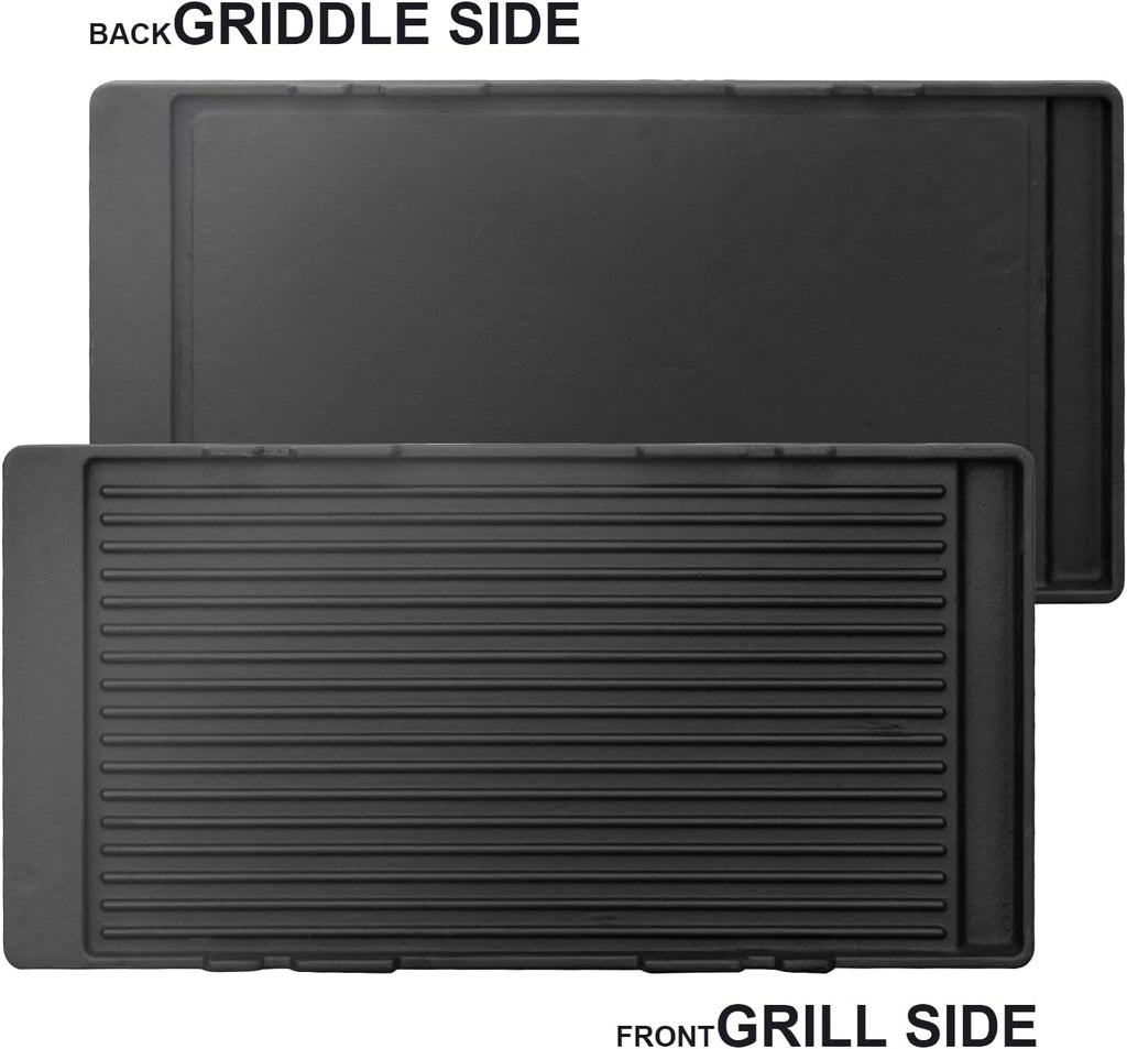 Akicon 48 Inch Freestanding Gas Range - 6.7 cu. ft. Double Rapid Convection Oven - Gas Stove with 8 Sealed Burners & a Griddle, Heavy Duty Cast Iron Grates (Black & Stainless Steel)