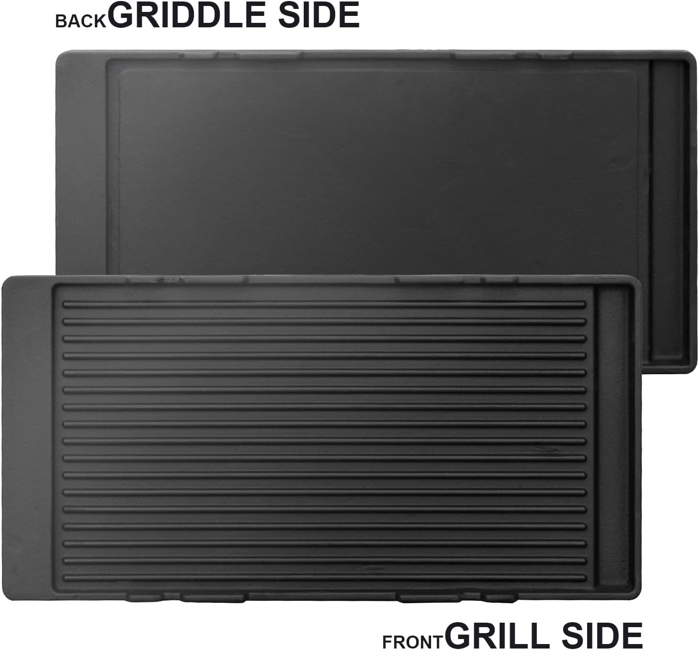Akicon 48 Inch Freestanding Gas Range - 6.7 cu. ft. Double Rapid Convection Oven - Gas Stove with 8 Sealed Burners & a Griddle, Heavy Duty Cast Iron Grates (Black & Stainless Steel)