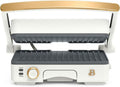 Panini Press Indoor Grill 2-in-1 Electric Contact Grill with Removable Nonstick Plates, 1200W Adjustable Temperature Sandwich Maker (White Icing)