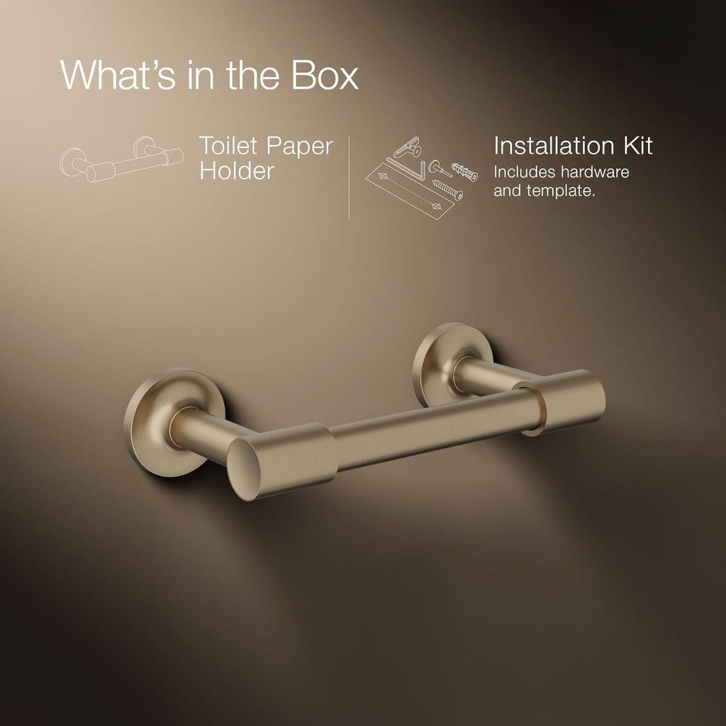 KOHLER 14377-BV Purist® Pivoting Toilet Paper Holder, Vibrant Brushed Bronze