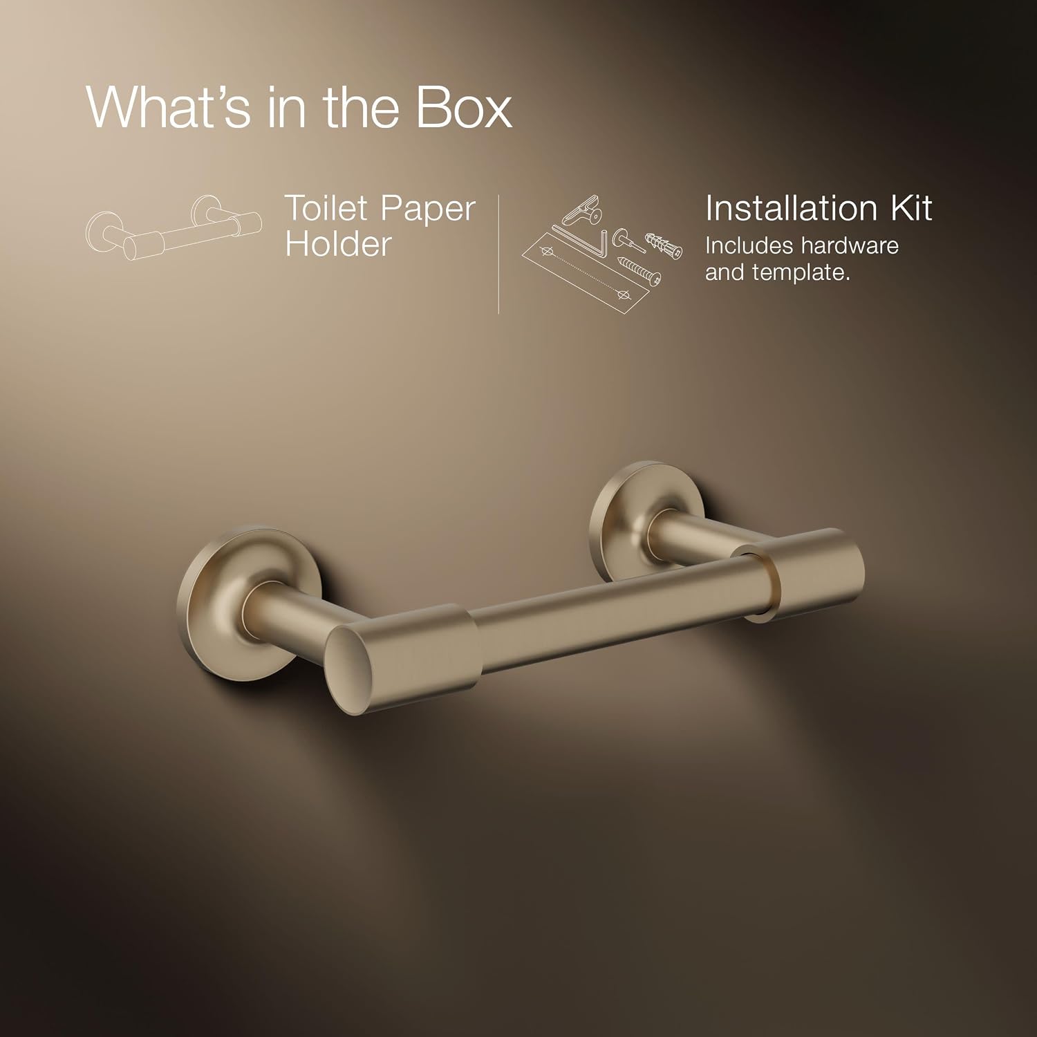 KOHLER 14377-BV Purist® Pivoting Toilet Paper Holder, Vibrant Brushed Bronze