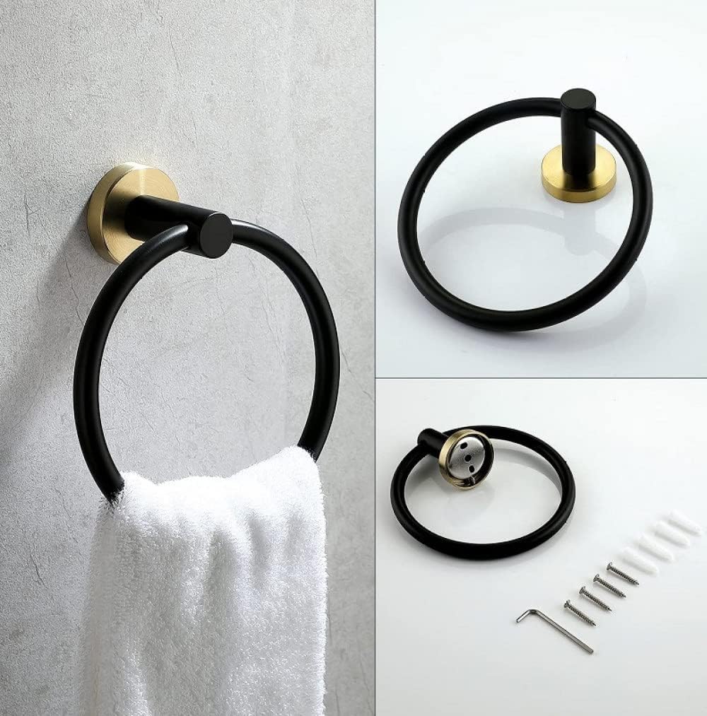 Bathroom Accessories Toilet Paper Holder Towel Holder Set Bath Shower Towel Ring Robe Hook Black Hardware,3 Pieces Set02