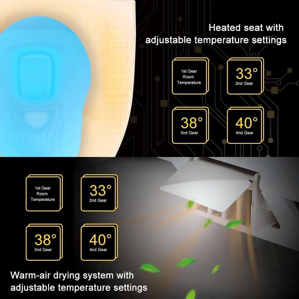 Homary Modern Smart Toilet One-Piece 1.27 GPF Floor Mounted Automatic Toilet Elongated Smart Toilet Bidet with Seat (White)