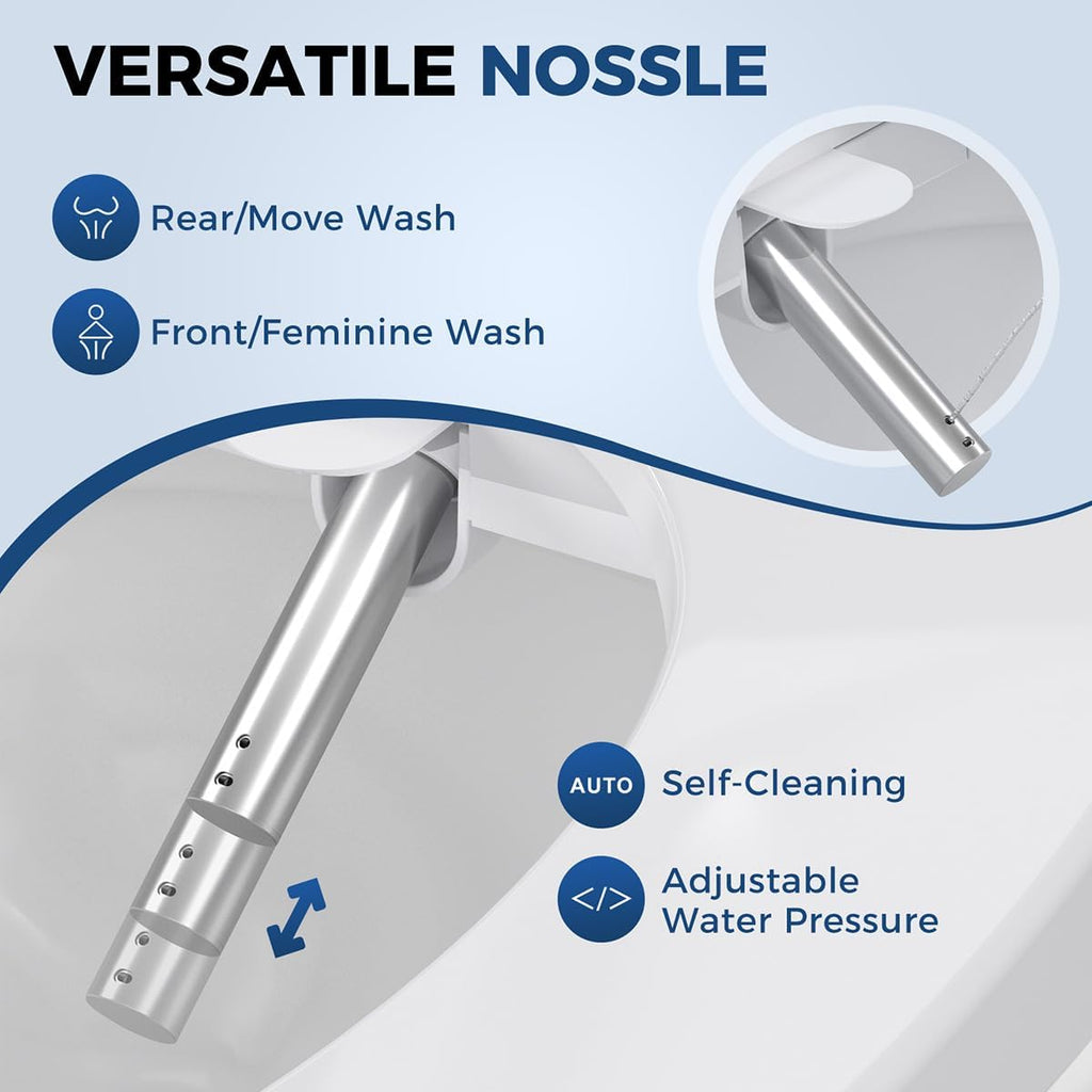 GAICOM Bidet Toilet Seat, Electric Smart Heated Toilet Seat, Feminine & Front Rear Wash, Instant Warm Water & Dryer, Self-Clean Nozzle, Soft Closed Toilet Lid, Wireless Remote Night Light Elongated