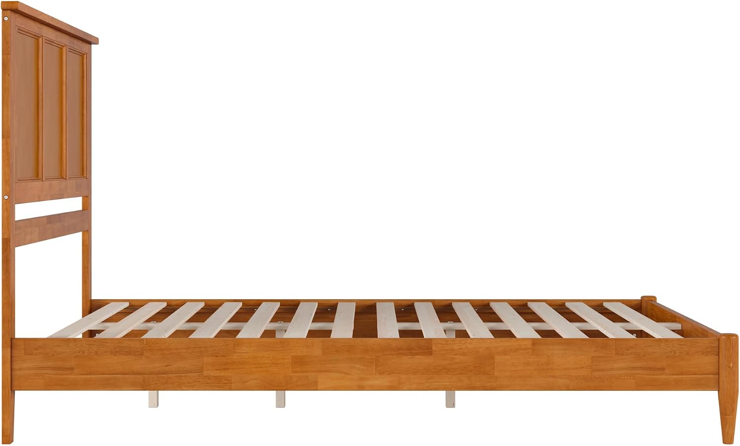 AFI, Charlotte Queen Solid Wood Low Profile Platform Bed, Light Toffee