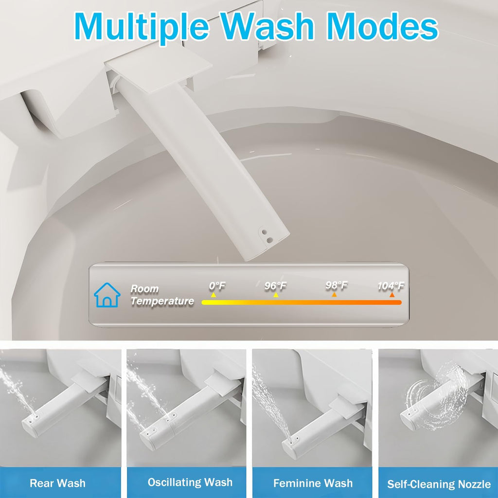 TOTTE Smart Toilet with Bidet, Hands-Free with Auto Open/Close Lid & Self-Cleaning Bowl | Adaptive Warm Water Wash & Heated Seat, Built-in Aroma, One-Piece Elongated Design