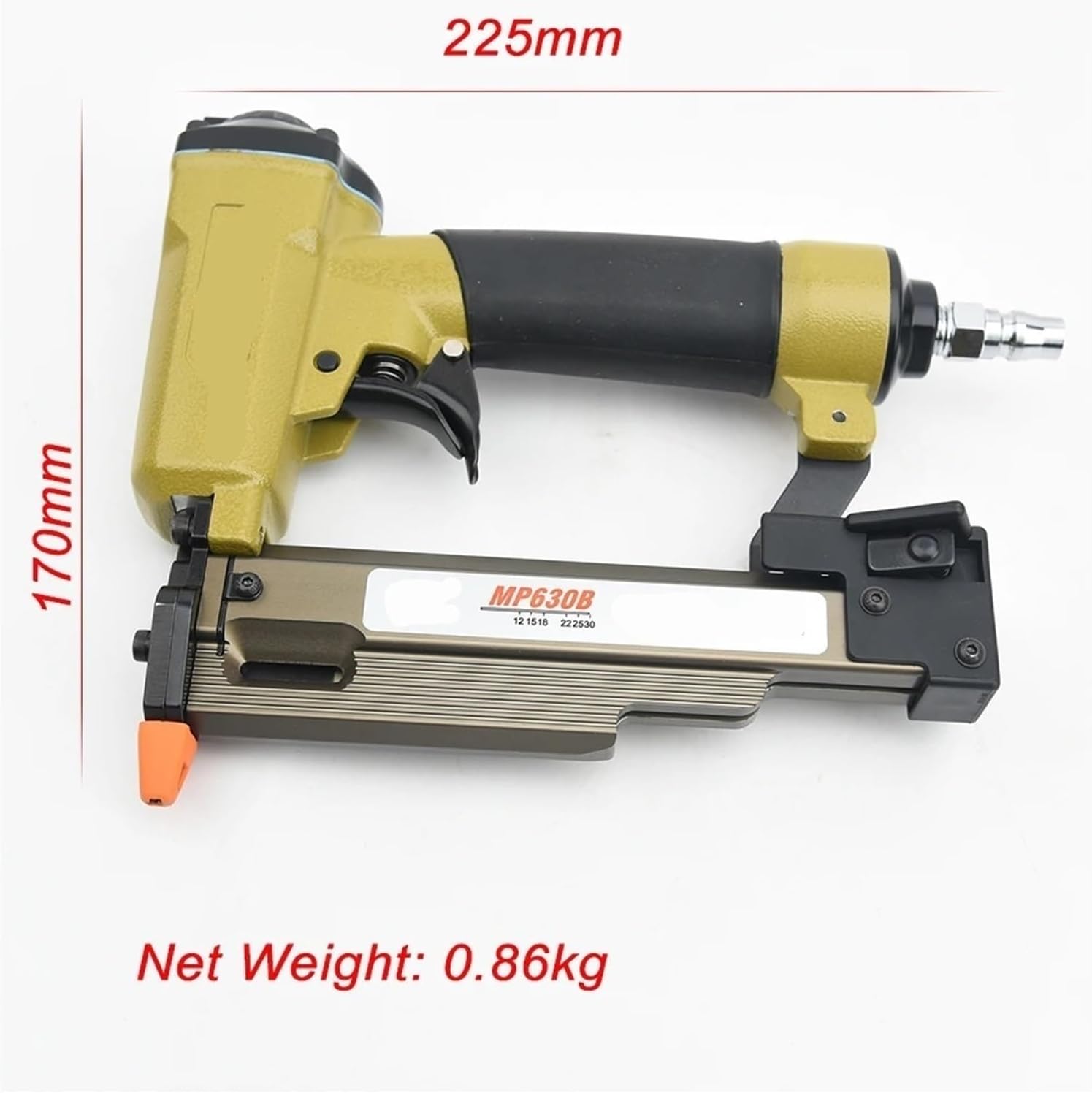 Pneumatic nail gun, MP630B 1 3/16' Pneumatic Micro Brad Nail Gun For 12-30mm Diameter 0.63mm Headless Pins Gun for Floor, Truss, and Roof