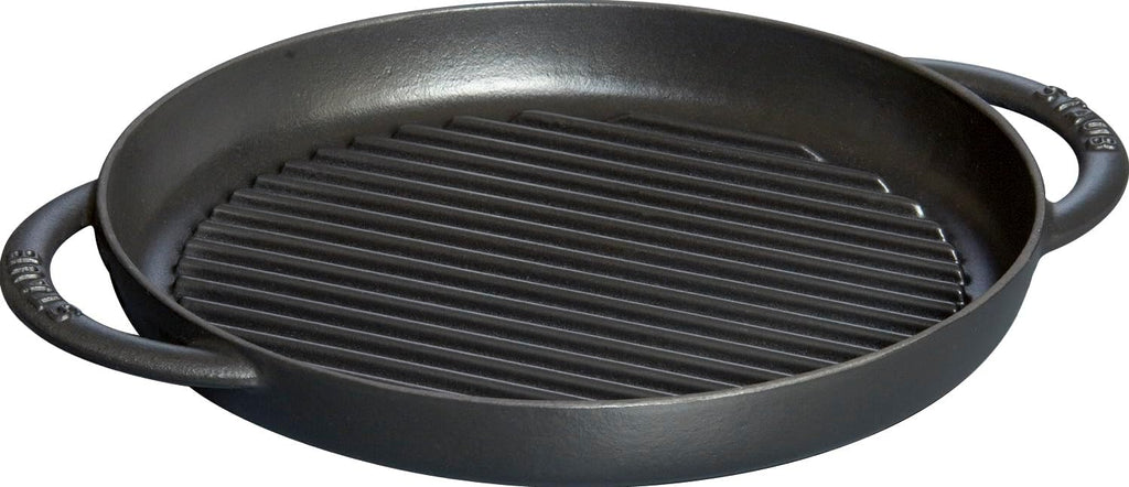 staub 40509-377 Pure Grill Round Black 10.2 inches (26 cm) Grill Pan, Both Handed, Cast Iron, Induction Compatible, Japanese Authentic Product