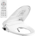 Electric Bidet Toilet Seat Elongated, Instant Warm Water, Heated Seat with Dryer, Self-Cleaning Nozzle, Soft Close Lid & Night Light - Smart Bidet with Adjustable Temp, Pressure & Universal Fit