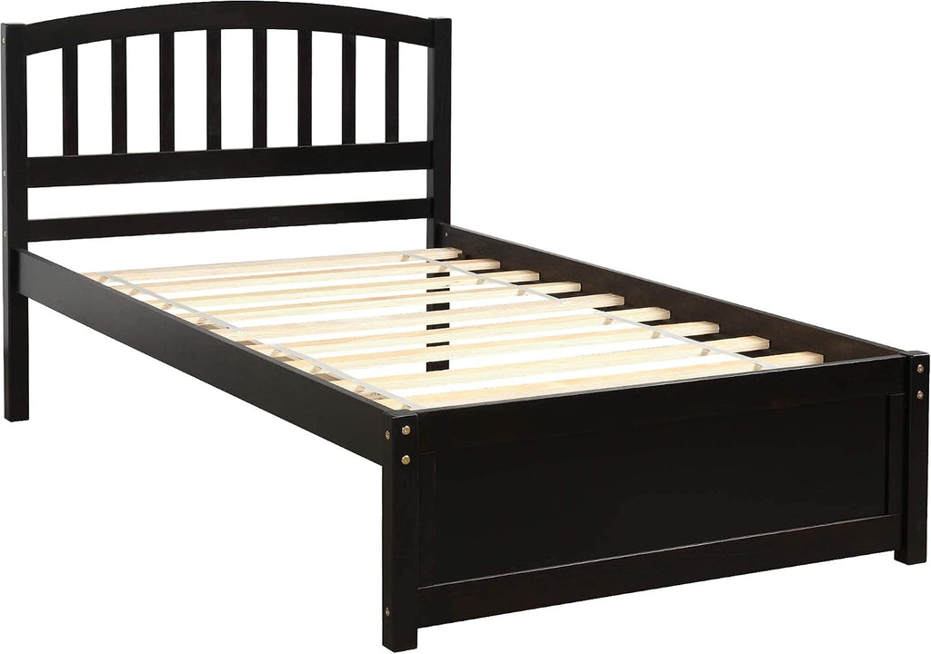 Harper & Bright Designs Wood Twin Size Platform Bed with Storage Drawers and Headboard for Saving Space, Vintage Bed Frame for Kids Boys Girls, No Box Spring Needed, Space Saving, Espresso