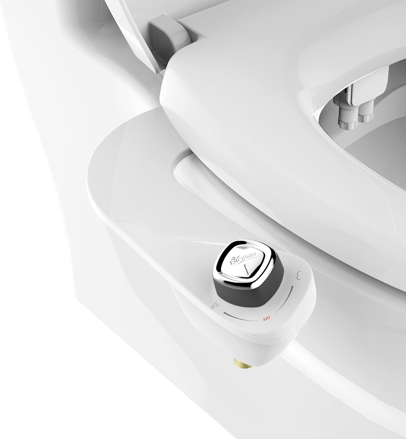 Bio Bidet SlimEdge 2 Pack Bidet Attachment for Toilet, Non Electric, Self Cleaning Dual Nozzles for Front and Rear Cold Water Wash, Adjustable Water Pressure, Ultra Thin Design, White