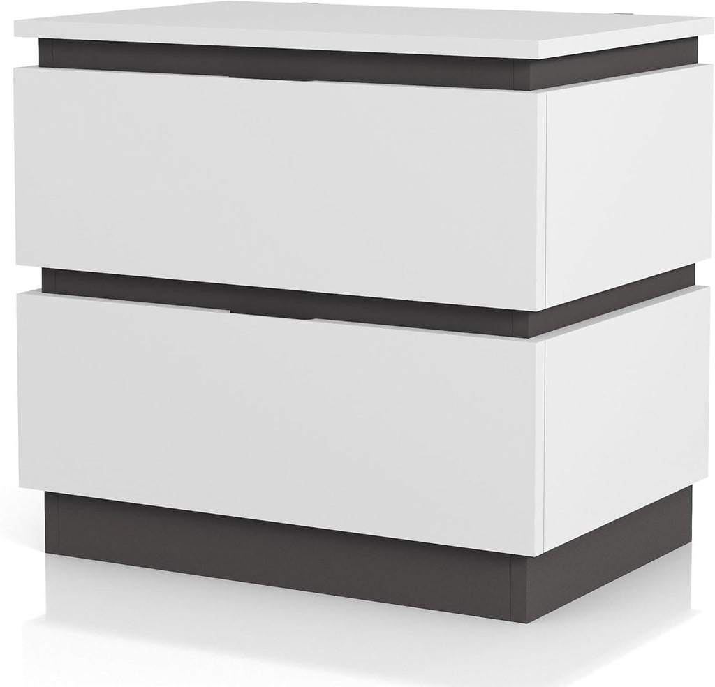 Furniture of America FOA Misti 3-Piece White Wood Bedroom Set - Cal King + 2 Nightstands