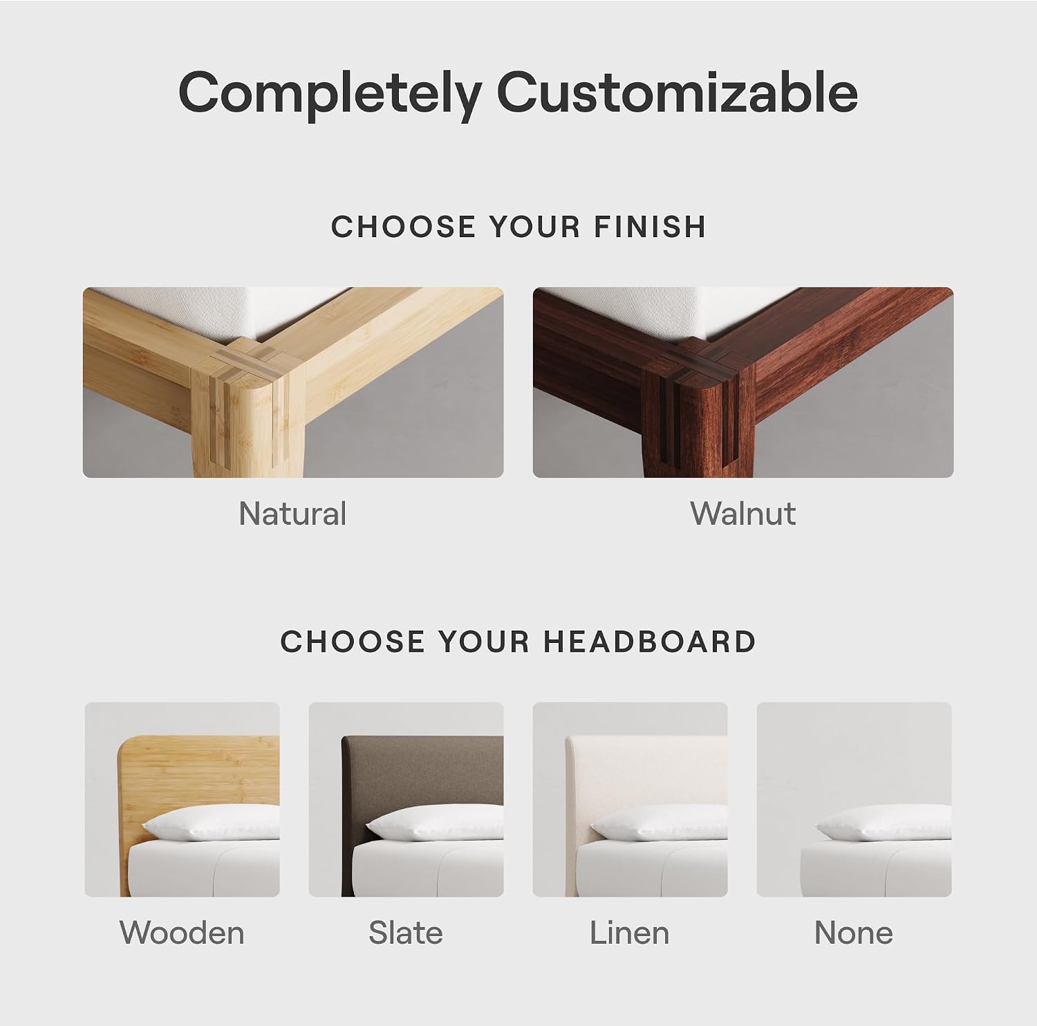 Nectar Bamboo Headboard - Twin - Natural - Attachable to Bamboo Bed Frame (Sold Seperately) - Easy Tool Free Set Up - Contemporary and Durable