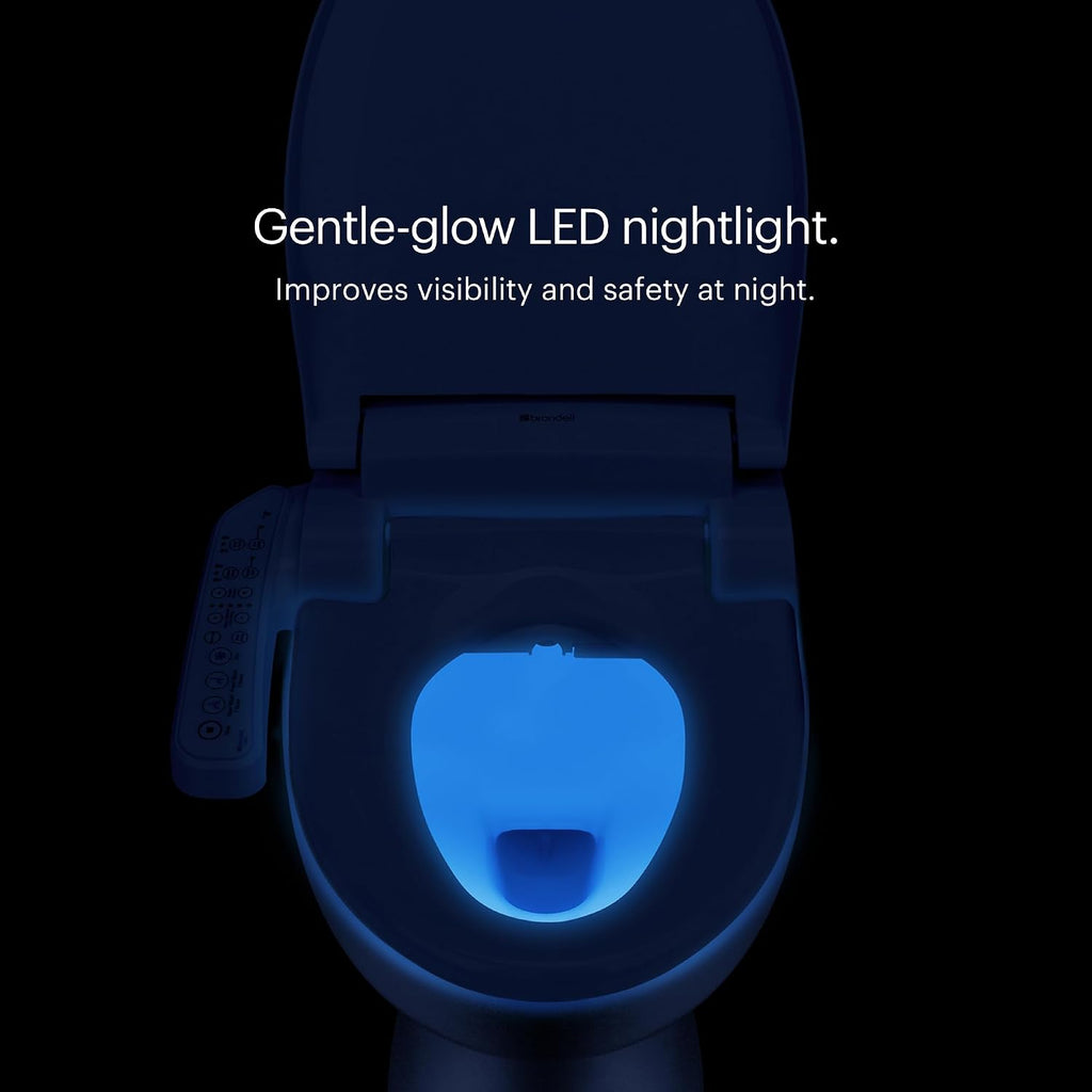 Brondell SE400-EW Swash SE400 Electric Bidet Toilet Seat With Heated Seat, Oscillating Stainless Steel Nozzle, Warm Air Dryer, Night Light, Gentle Close Lid, White Side Arm Control, Elongated