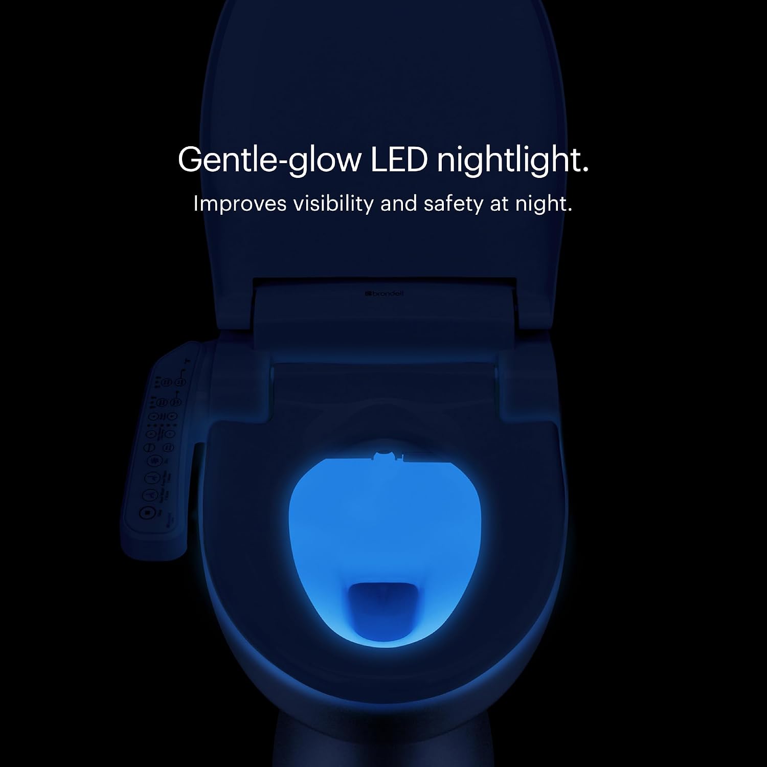 Brondell SE400-EW Swash SE400 Electric Bidet Toilet Seat With Heated Seat, Oscillating Stainless Steel Nozzle, Warm Air Dryer, Night Light, Gentle Close Lid, White Side Arm Control, Elongated