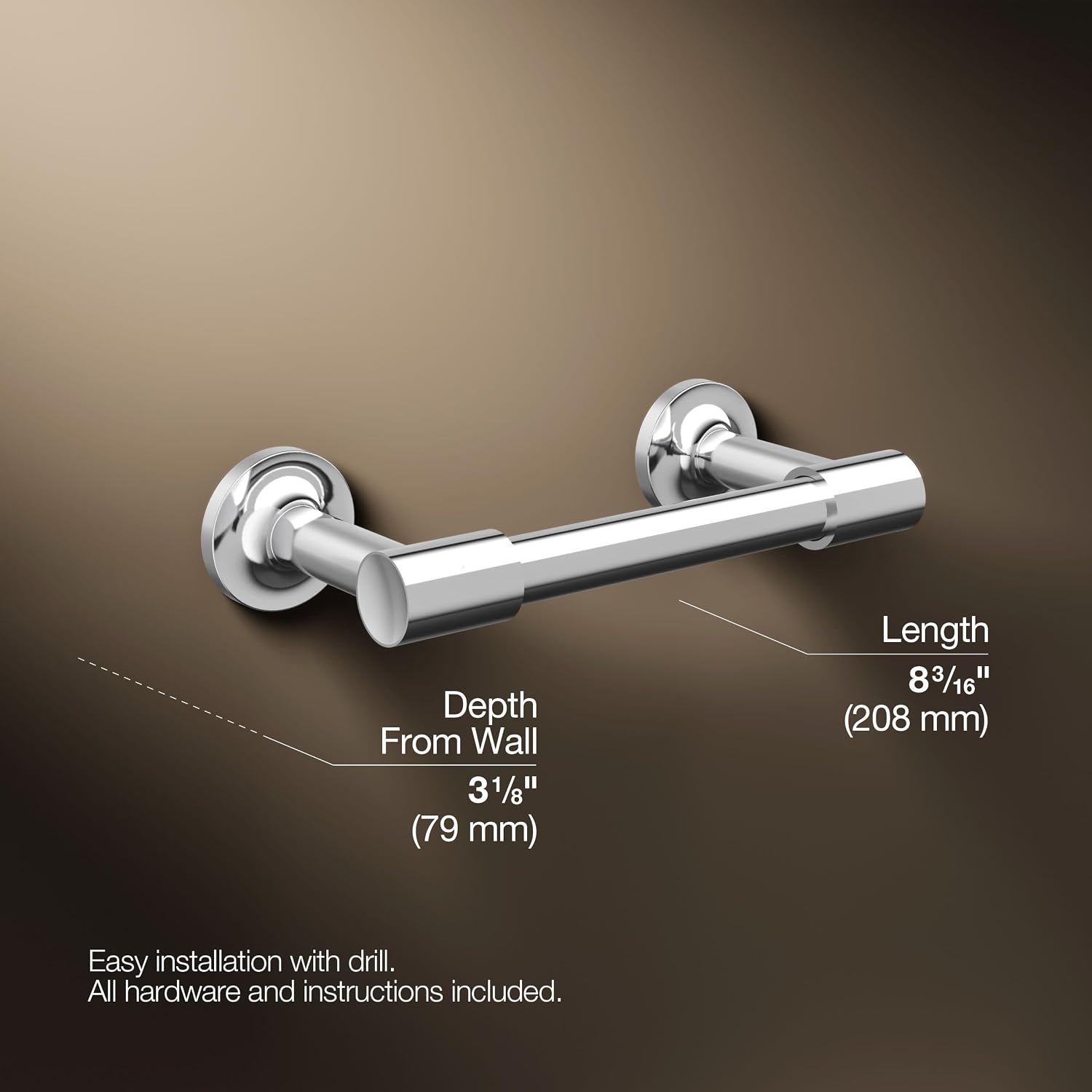 KOHLER 14377-CP Purist® Toilet Paper Holder, Polished Chrome