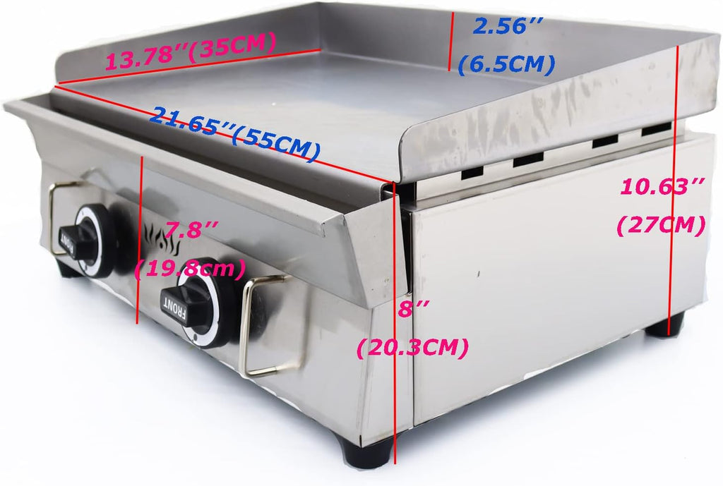 Commercial LPG Gas Griddle with Pressure relief valve Grill Griddle Tabletop Flat Top Countertop Restaurant Griddle Grill Teppanyaki Grill