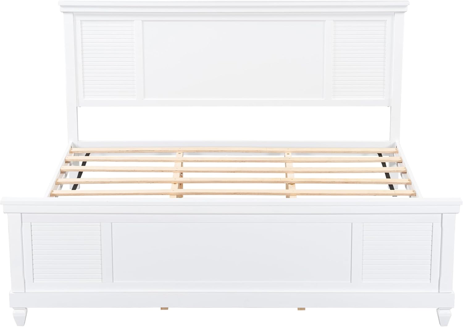 Christopher Knight Home Todie Modern King Size Bed Frame with Headboard, Wooden King Size Platform Bed Frame, Farmhouse King Size Bed Set, No Box Spring Needed, Easy Assembly, White