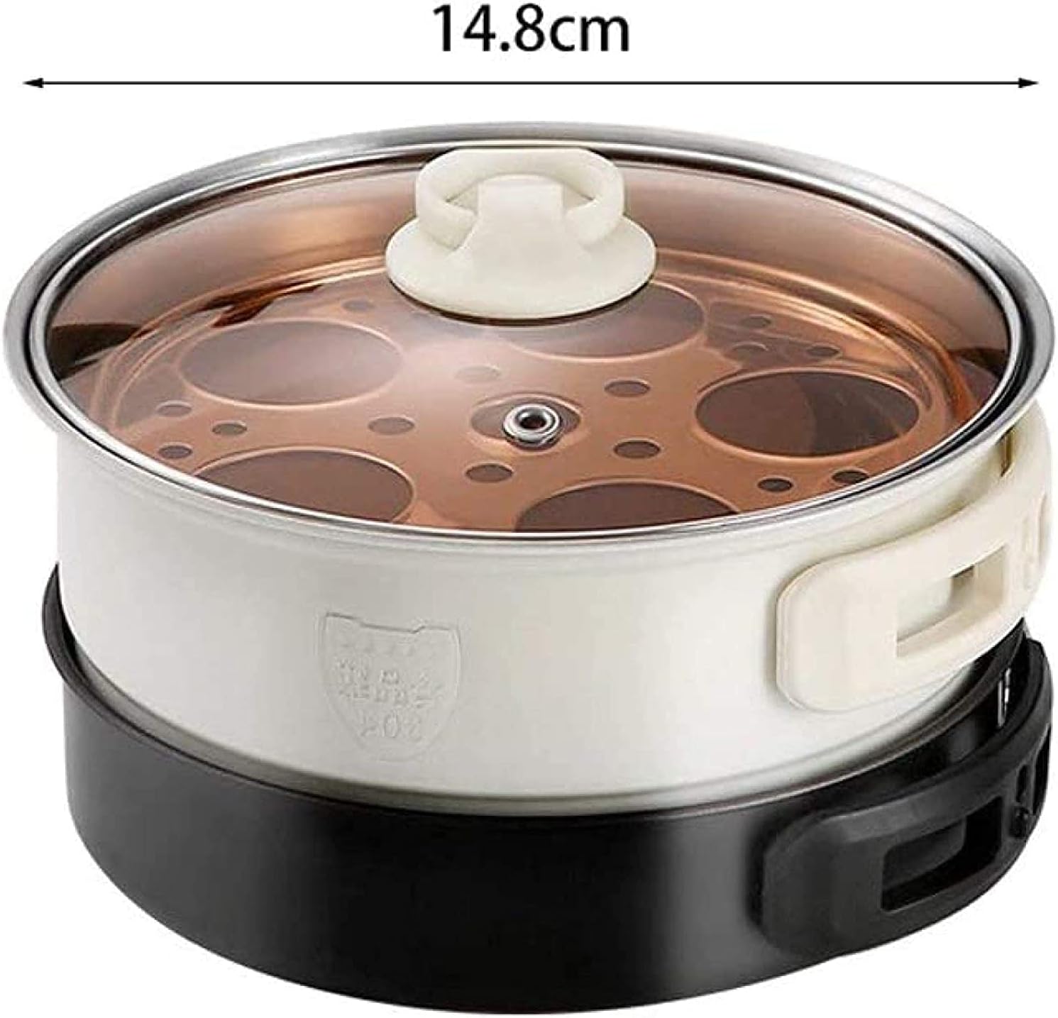 BBQ Smokeless Grill Folding Mini Electric Cooking Pot Food Grade 304 Stainless Steel Electric Heating Pot Adjustable Temperature Non-stick and Easy to Clean,White (Color : White)