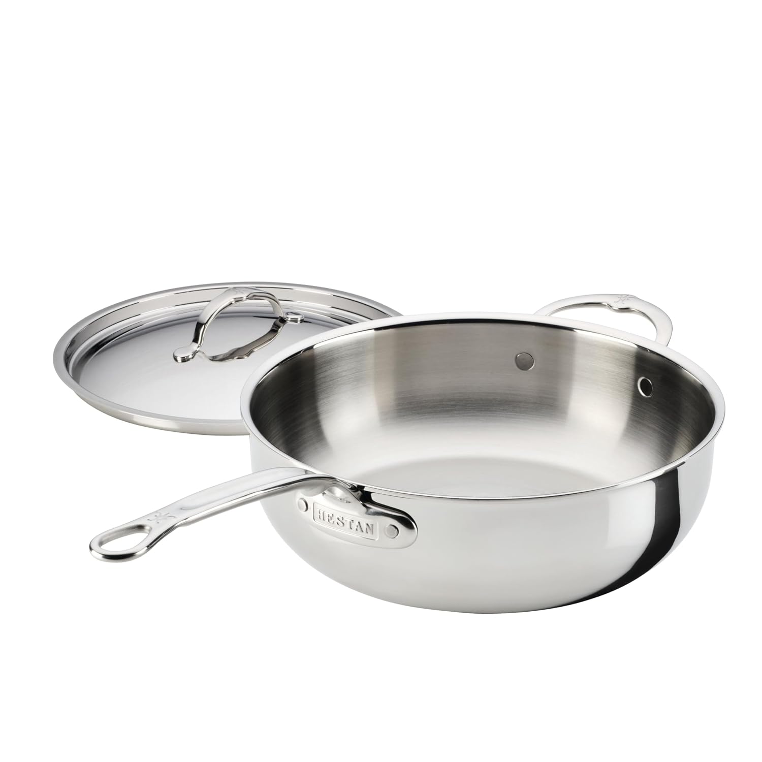 Hestan ProBond Luxe 5-Quart Essential Pan with Lid, Professional Clad Stainless Steel, ProCore Tri-Ply Clad Construction, Polished Exterior, Induction & Oven Safe