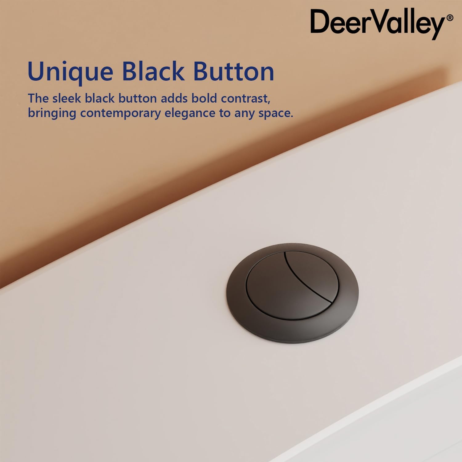DeerValley Elongated One-Piece Toilet with Standard Height 1.1/1.6 Dual Flush Toilets with Soft Closing Seat and Black Button