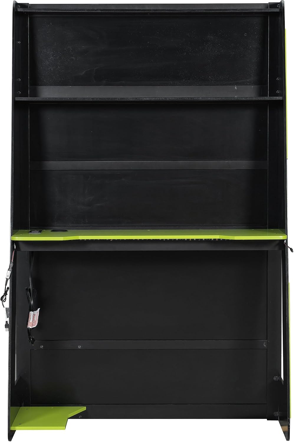 Bellemave Gaming Loft Bed with Desk and Lights, Twin Loft Bed with Storage Shelves and Work Station, Wood Loft Bed Frame for Kids, Boys, Girls, Teens, No Spring Box Needed & Dedicated Style, Green