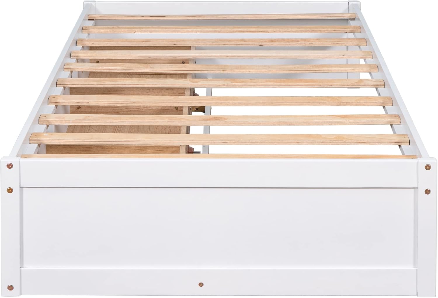 Merax Twin Size Platform Storage Bed with 3 Drawers,White
