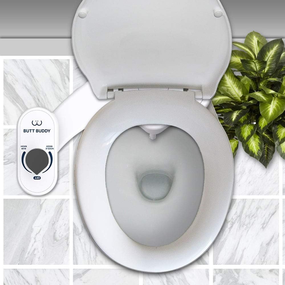 BUTT BUDDY (2 Pack) - Bidet Toilet Seat Attachment & Fresh Water Sprayer (Easy to Install | Non-Electric | Self-Cleaning Nozzle | Gentle Wash | Save Paper & Money | Healthy Life, Sanitary Bathroom)