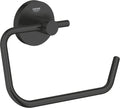 GROHE Start QuickFix Toilet Roll Holder Without Cover (Metal, Concealed Fastening, Including Screws and Dowels, Extra Easy to Fit QuickGlue), Size 44 x 119 mm, Matt Black, 412002430