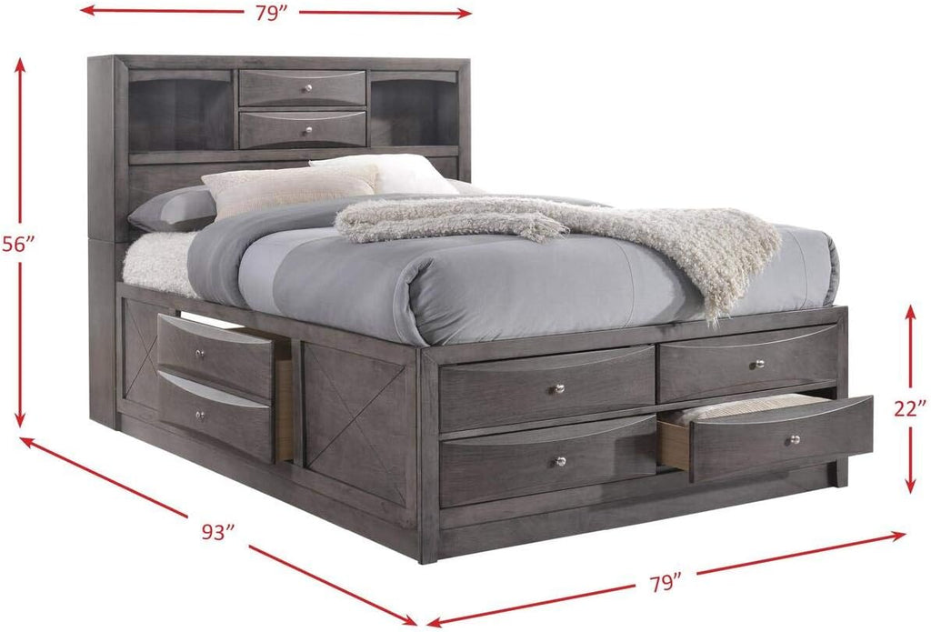 Picket House Furnishings Madison King 3 Piece Bedroom Set in Gray