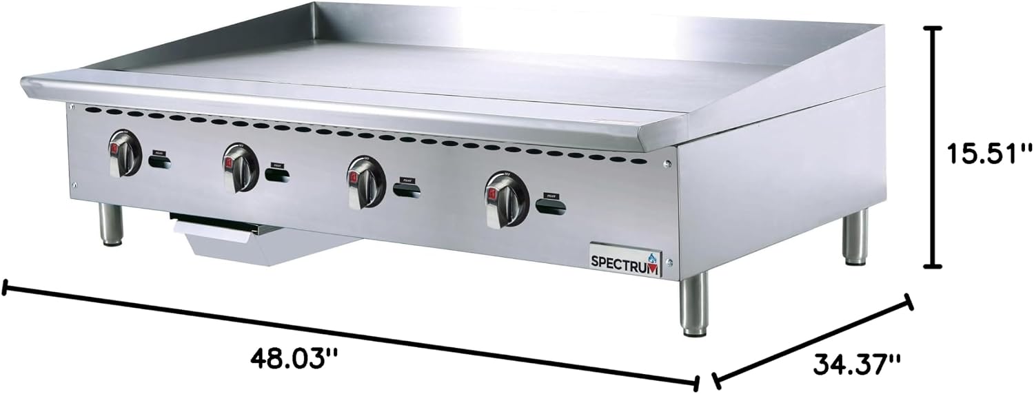 Winco Commercial Natural Gas Griddle,48'