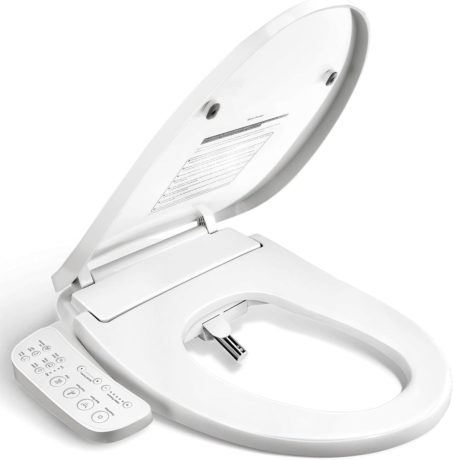 BRAVAT® Electronic Smart Bidet Toilet Seat – Heated Seat, Instant Warm Water, Stainless Steel Nozzle, Cleansing Rinse, Warm Air Dryer, Night Light, Easy Install, Elongated, White