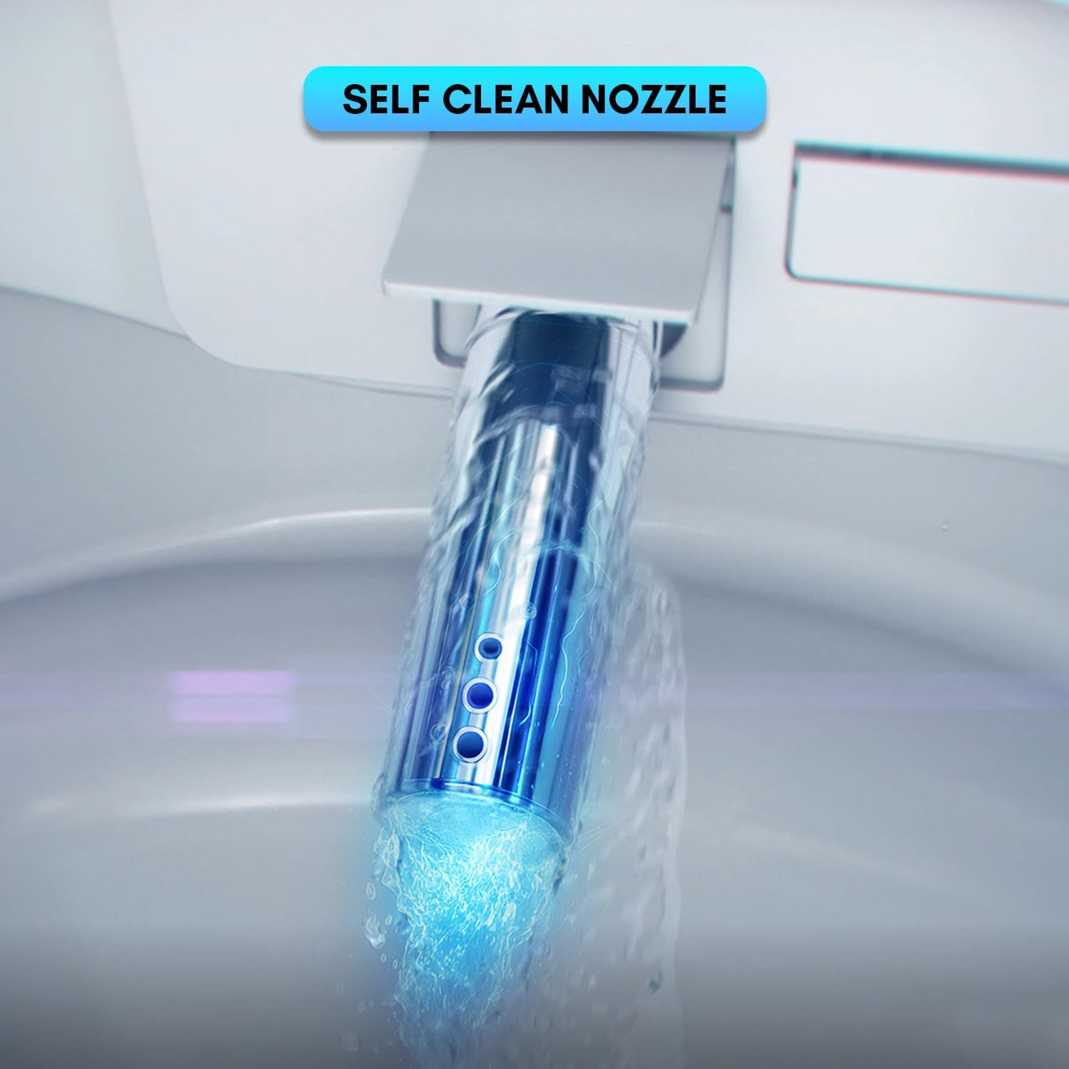 Blossom Smart Bidet Toilet – Modern One-Piece Tankless Toilet with Heated Elongated Seat, Nano Self-Cleaning Nozzle, Auto and Foot Flush, Remote and Knob Control, Multi-Level Wash, 6 Safety Layers