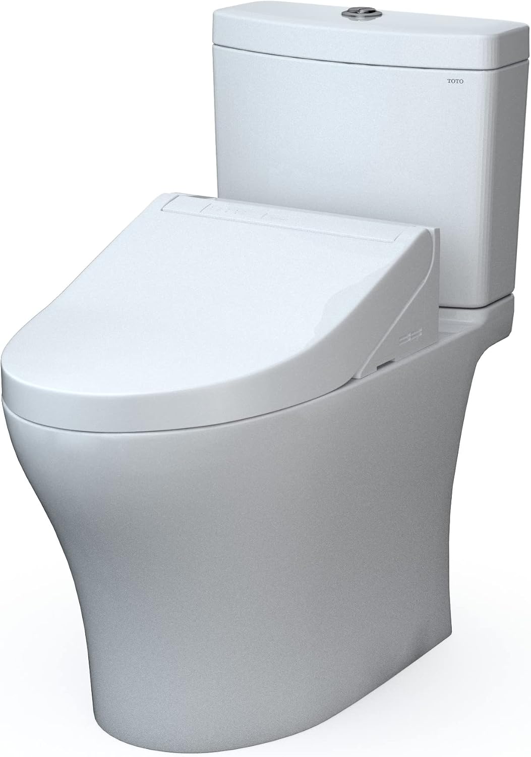 TOTO® WASHLET®+ Aquia® IV Two-Piece Elongated Universal Height Dual Flush 1.28 and 0.9 GPF Toilet and WASHLET C5 Bidet Seat, Cotton White - MW4463084CEMFGN#01