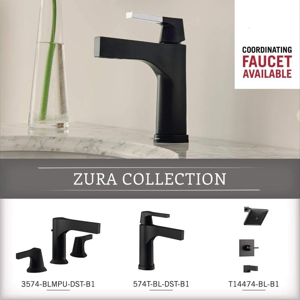 Delta 774240-BL Zura 24 inch Towel Bar, Matte Black, Bathroom Accessories